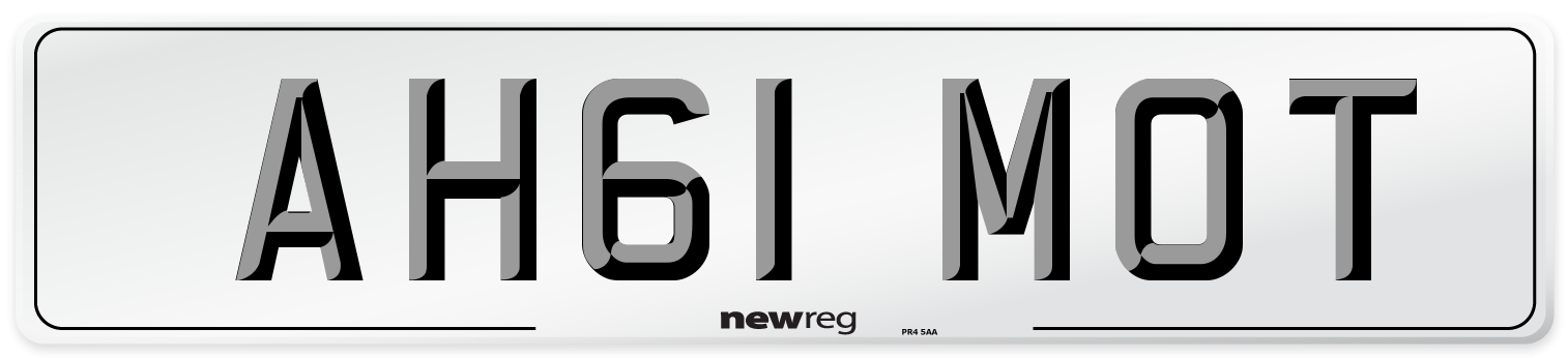 AH61 MOT Number Plate from New Reg